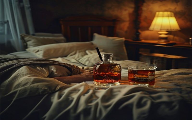 alcohol effect on rem sleep and recovery illustration